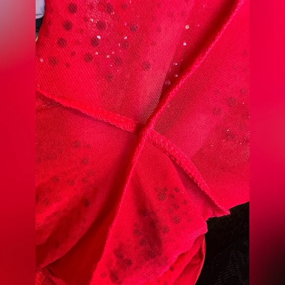 Red See-through Studded Bodysuit - Picture 15 of 16